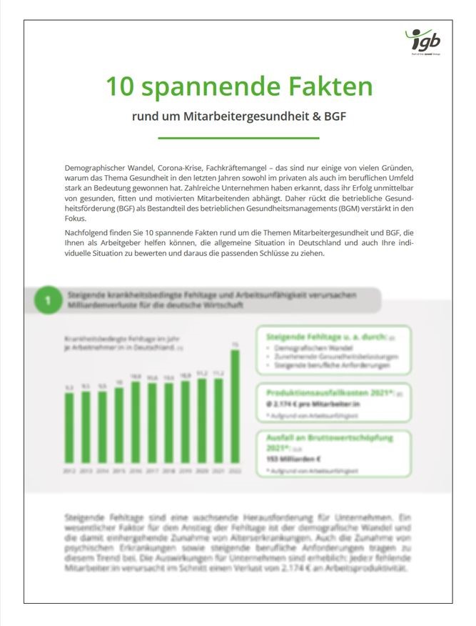 Fact sheet Mitarbeitergesundheit BGF